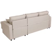 Ecksofa mit Bettkasten Couch Sofa L-Form Liegefläche Nosagfederung 228cm beige