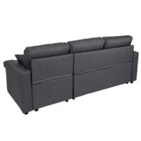 Ecksofa mit Bettkasten Couch Sofa L-Form Liegefläche Nosagfederung 228cm dunkelgrau