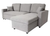 Ecksofa mit Bettkasten Couch Sofa L-Form Liegefläche Nosagfederung 228cm grau