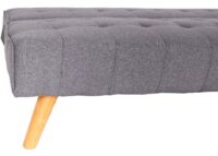 Ecksofa Sofa Klappsofa Liegefläche links/rechts Stoff Massivholz 256cm hellgrau