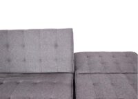 Ecksofa Sofa Klappsofa Liegefläche links/rechts Stoff Massivholz 256cm hellgrau