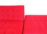 Ecksofa Sofa Klappsofa Liegefläche links/rechts Stoff Massivholz 256cm rot