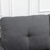 Ecksofa skandinavisch mit Massivholzfüssen Leinenoptik grau