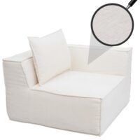 Eckteil Sofa Loungesessel Polstersessel Armlehne Stoff 63x97x97cm creme
