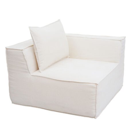 Eckteil Sofa Loungesessel Polstersessel Armlehne Stoff 63x97x97cm creme