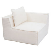 Eckteil Sofa Loungesessel Polstersessel Armlehne Stoff 63x97x97cm creme