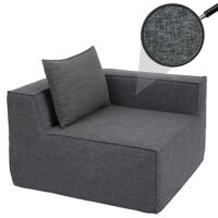 Eckteil Sofa Loungesessel Polstersessel Armlehne Stoff 63x97x97cm dunkelgrau