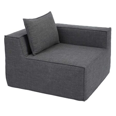 Eckteil Sofa Loungesessel Polstersessel Armlehne Stoff 63x97x97cm dunkelgrau