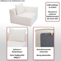 Eckteil Sofa Loungesessel Polstersessel Armlehne Stoff 63x97x97cm grün