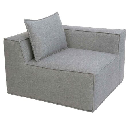 Eckteil Sofa Loungesessel Polstersessel Armlehne Stoff 63x97x97cm hellgrau
