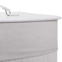 Eckwäschekorb Laundry Wäschebox Wäschesammler Bambus 61x48x35cm 50L weiss