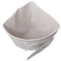 Eckwäschekorb Laundry Wäschebox Wäschesammler Bambus 61x48x35cm 50L weiss