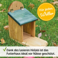 Eichhörnchen Futterstation Walnussblick aus Holz.