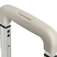 Weisser, klappbarer Einkaufstrolley mit Teleskopgriff, bis 80 kg Belastbarkeit