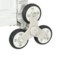 Weisser, klappbarer Einkaufstrolley mit Teleskopgriff, bis 80 kg Belastbarkeit