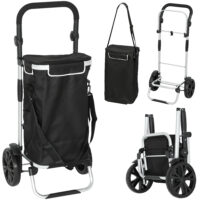 Einkaufstrolley klappbar mit Kühlfach 40L schwarz