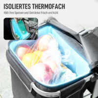Einkaufstrolley klappbar mit Kühlfach 40L schwarz