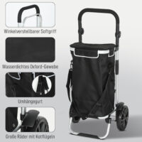 Einkaufstrolley klappbar mit Kühlfach 40L schwarz