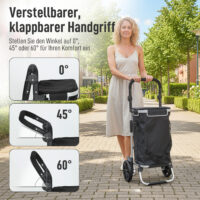 Einkaufstrolley klappbar mit Kühlfach 40L schwarz