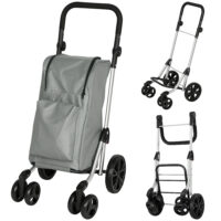 Einkaufstrolley faltbar mit Kühltasche 46L grau
