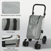 Einkaufstrolley faltbar mit Kühltasche 46L grau