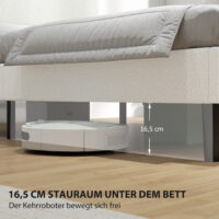 Einzelbett mit gepolstertem Kopfteil einfacher Aufbau Metall weiss