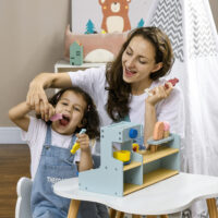 Eisdiele Holzspielzeug für Kinder, fördert kreatives Rollenspiel und Fantasie, geeignet ab 2 Jahren.