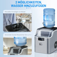 Eiswürfelmaschine mit Wassertank 20kg pro Tag silber