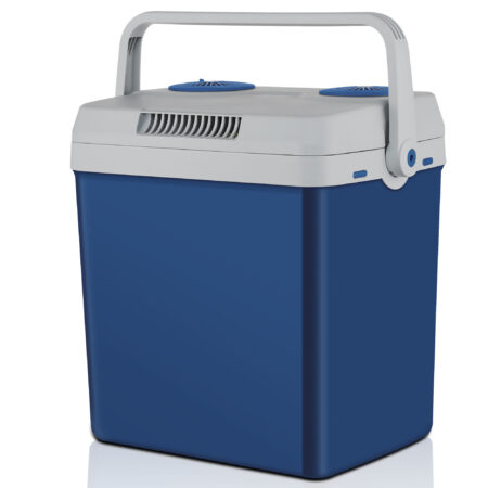 Mobile elektrische 2-in-1 Kühlbox und Wärmebox (25 Liter), leise und vielseitig.