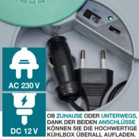 Thermobox elektrisch, 40 Liter, leise und mobil, auch als Kühlbox nutzbar.
