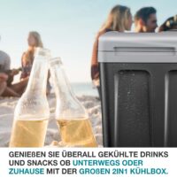 Große elektrische 2-in-1 Kühlbox und Wärmebox (40 Liter), mobil und geräuscharm.