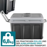 Große elektrische 2-in-1 Kühlbox und Wärmebox (40 Liter), mobil und geräuscharm.