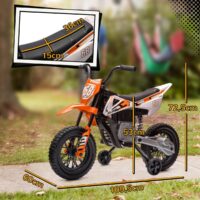 Elektro-Kindermotorrad Dirt-Bike 12V mit Musik und Stützrädern 3-6 Jahre orange