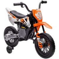 Elektro-Kindermotorrad Dirt-Bike 12V mit Musik und Stützrädern 3-6 Jahre orange