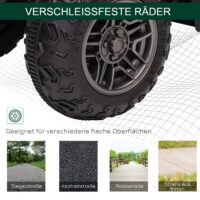 Schwarz-grünes Elektro-Kinderquad mit LED-Beleuchtung, ideal für Kinder ab 3 Jahren.