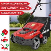 Leistungsstarker Elektro-Vertikutierer für die Rasenpflege mit 1800W.