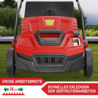 Leistungsstarker Elektro-Vertikutierer für die Rasenpflege mit 1800W.