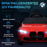 Rotes Elektroauto als Kinderfahrzeug mit 12V Akku, 2.4G Fernbedienung und MP3-Anschluss. Bietet stundenlangen Fahrspass mit Musik.