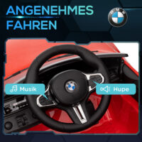 Rotes Elektroauto als Kinderfahrzeug mit 12V Akku, 2.4G Fernbedienung und MP3-Anschluss. Bietet stundenlangen Fahrspass mit Musik.
