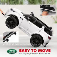 Weisses 12V Kinder-Elektroauto mit Fernbedienung und USB-Anschluss, ideal für Kinder von 3-6 Jahren. Moderne Unterhaltung auf Rädern.