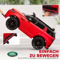 Rotes 12V Kinder-Elektroauto mit LED-Lichtern und Fernbedienung, ideal für Kinder von 3-6 Jahren. Eltern können die Kontrolle übernehmen, wenn nötig.