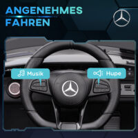 Schwarzes 12V Kinder-Elektroauto mit Sanftstart-Funktion, ideal für Kinder von 3-6 Jahren. Sanftes Anfahren für mehr Sicherheit.