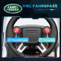 Weisses 6V Kinder-Elektroauto, erreicht eine Geschwindigkeit von 3 km/h und ist für Kinder von 1.5-5 Jahren geeignet. Ein sicheres und unterhaltsames erstes Auto.