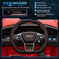 Rotes, robustes Elektroauto im lizenzierten AUDI RS e-tron GT Design, bietet sicheren Fahrspass für Kinder.