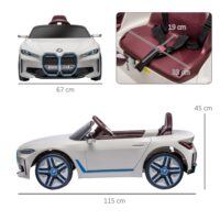 Weisses Elektroauto im lizenzierten BMW-Design mit Fernbedienung, ideal für Kinder von 3-5 Jahren. Bietet ein luxuriöses und sicheres Fahrerlebnis.
