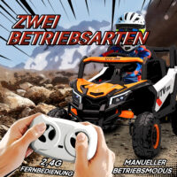 Elektroauto für Kinder mit Fernbedienung LED und USB 3-5 Jahre orange