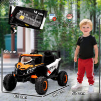 Elektroauto für Kinder mit Fernbedienung LED und USB 3-5 Jahre orange