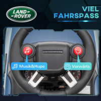 Hellblaues 2-in-1 Elektroauto im Land Rover Design, wächst mit dem Kind von 1.5-5 Jahren mit und bietet vielseitigen Fahrspass.