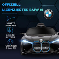 Schwarzes Elektrofahrzeug für Kinder mit MP3-Player und einer Höchstgeschwindigkeit von 5 km/h. Ein modernes Kinderfahrzeug für Spiel und Spass.