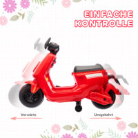 Rotes 6V Elektro-Motorrad für Kinder mit Vor- und Rückwärtsgang, geeignet für 1.5-3 Jahre. Flexibler Fahrspass für die Kleinsten.